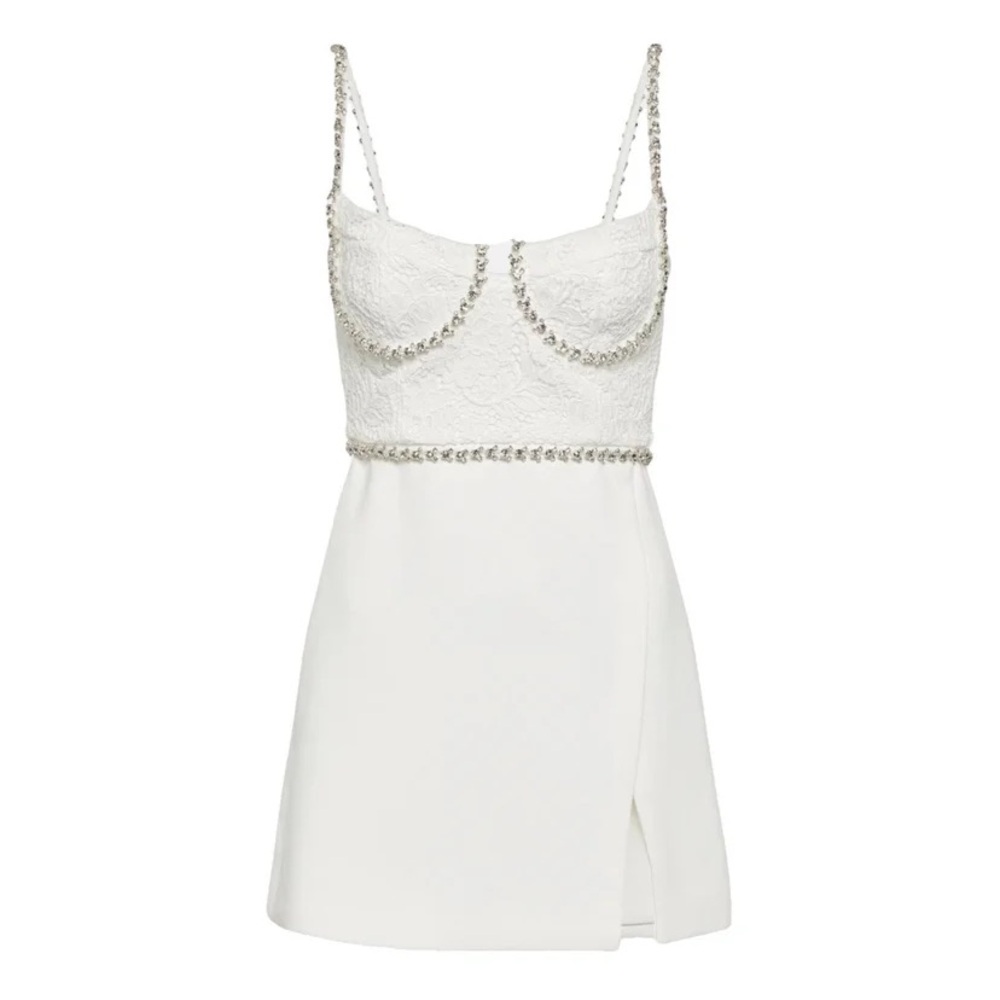 SELF-PORTRAIT
Lace and crêpe minidress